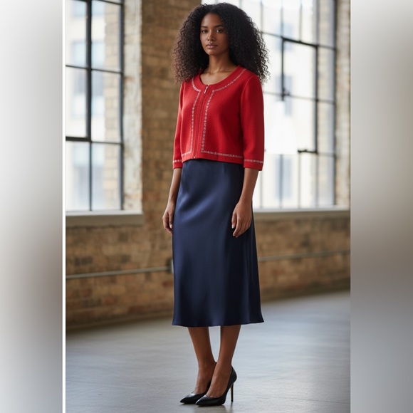 St. John Evening Kint Crystal Stones on Jacket - Picture 1 of 9